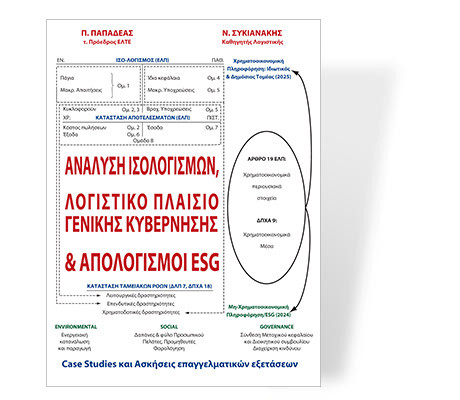 Ανάλυση Ισολογισμών, Λογιστικό Πλαίσιο Γενικής Κυβέρνησης & Απολογισμοί ESG
Η ανάλυση οικονομικών καταστάσεων με δεδομένα λογιστικής και αειφορίας στην ελληνική πραγματικότητα περιλαμβάνει τρία μέρη...



Περισσότερα...
